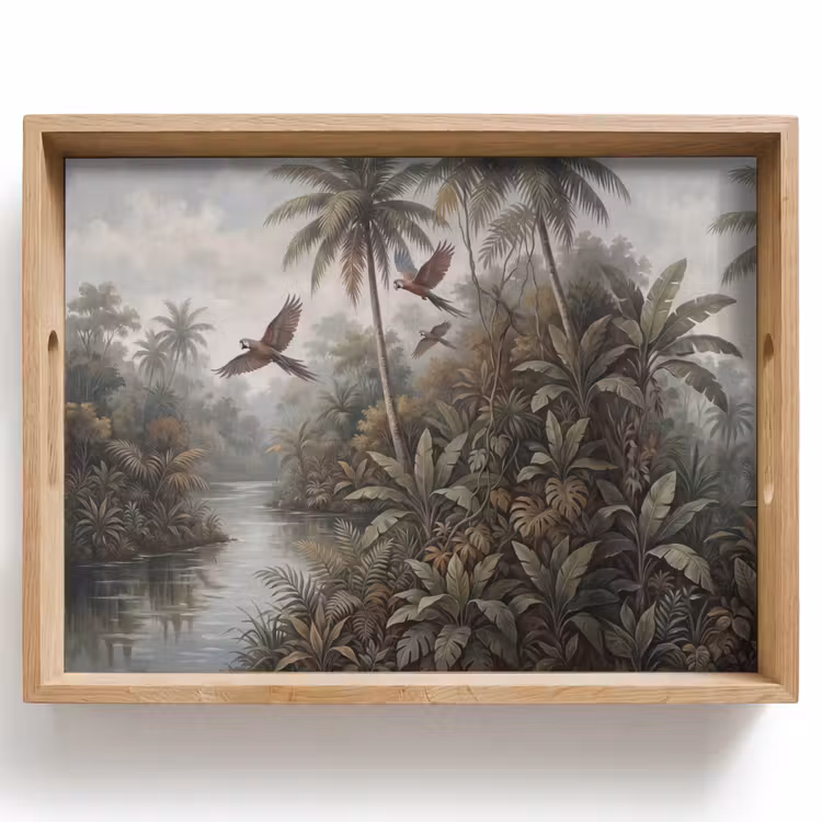 Vogel - Vliegend - Tropisch - Landschap - Klassiek Dienblad Rechthoek middel -z3d_shopping