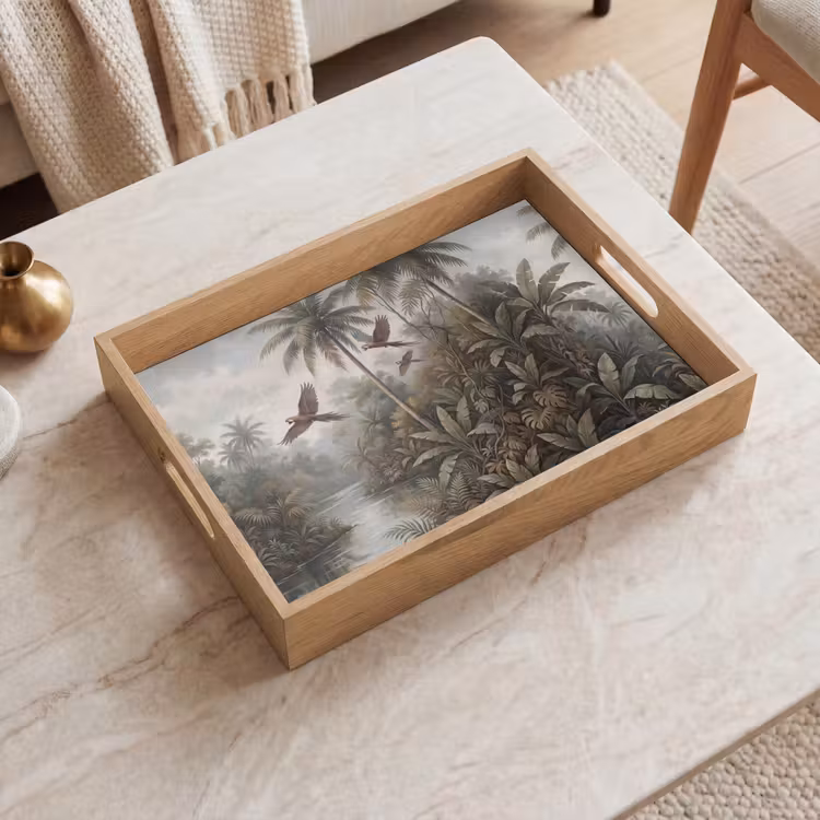 Vogel - Vliegend - Tropisch - Landschap - Klassiek Dienblad Rechthoek middel -sfeer1