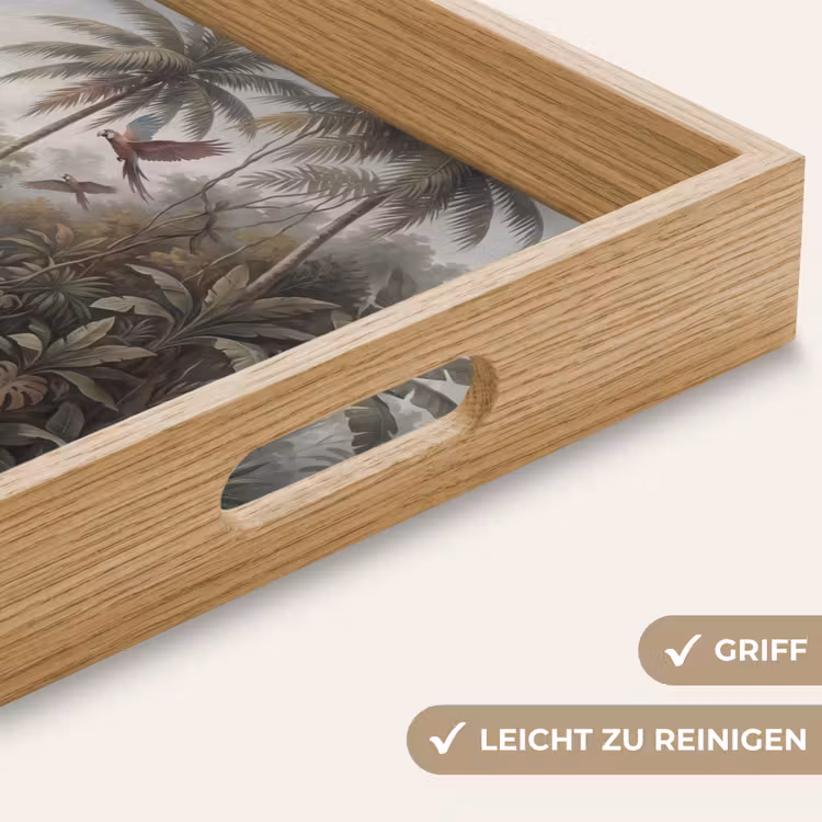 Vogel - Vliegend - Tropisch - Landschap - Klassiek Dienblad Rechthoek middel -USP_HandgreepDE