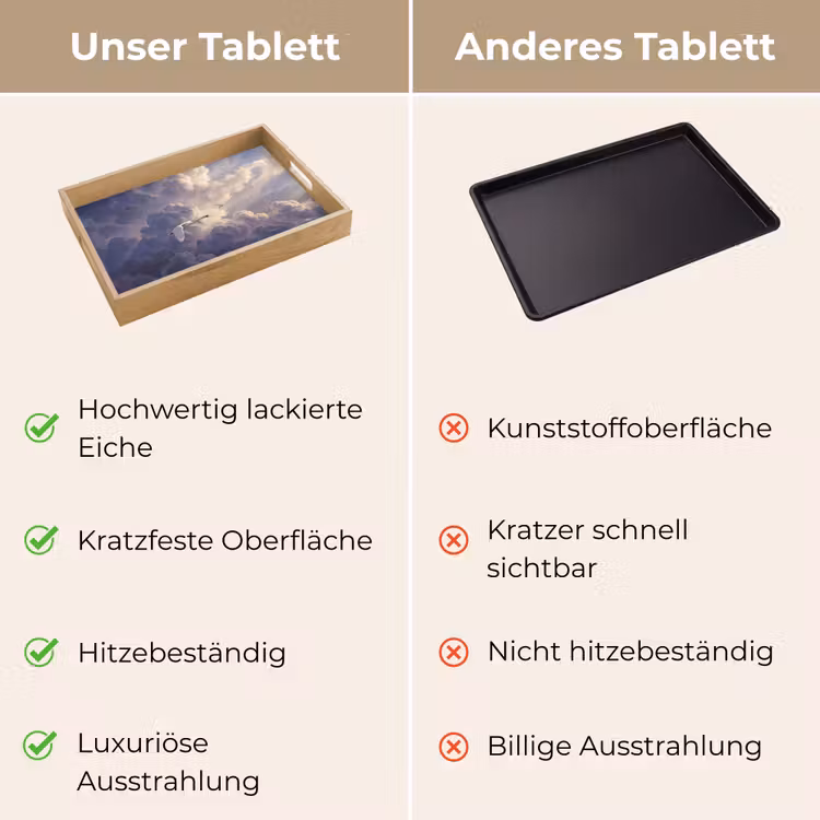 Vogel - Vliegend - Natuur - Wit - Wolken Dienblad Rechthoek middel -USP_VergelijkingDE