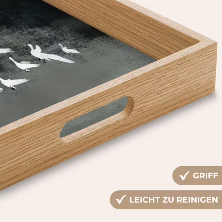 Vogel - Japandi - Groen Dienblad Rechthoek middel -USP_HandgreepDE
