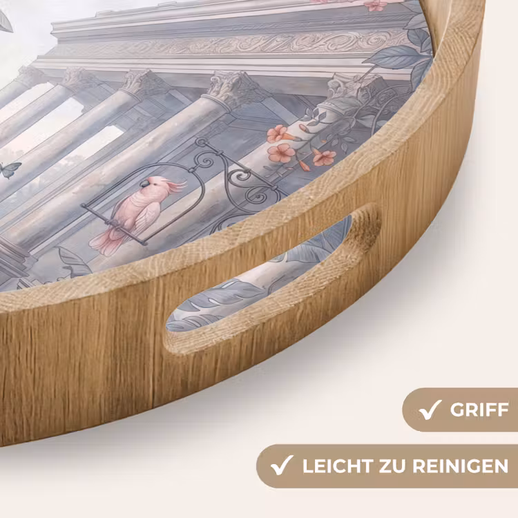 Vogel - Pauw - Architectuur - Klassiek - Groen Dienblad Rond middel -USP_HandgreepDE