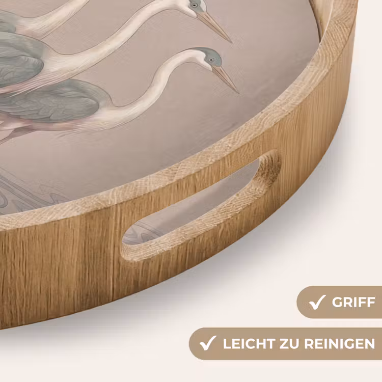 Vogel - Water - Natuur - Vintage Dienblad Rond middel -USP_HandgreepDE