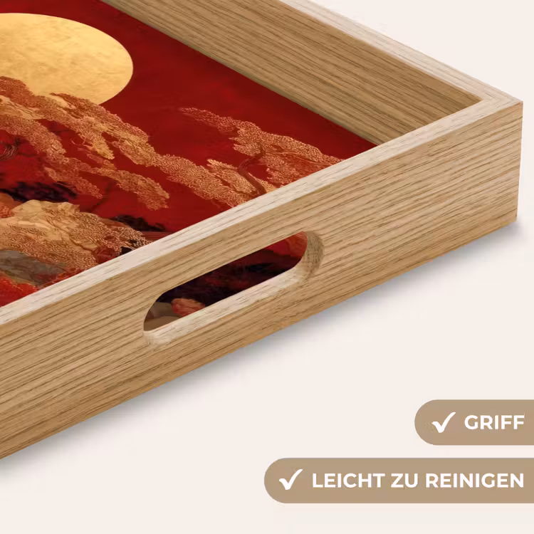 Volle maan - Landschap - Waterval Dienblad Rechthoek middel -USP_HandgreepDE