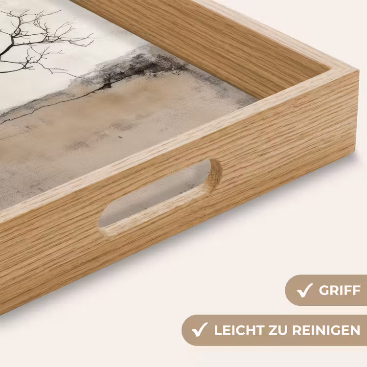 Wabi sabi - Plant - Beige Dienblad Rechthoek middel -USP_HandgreepDE