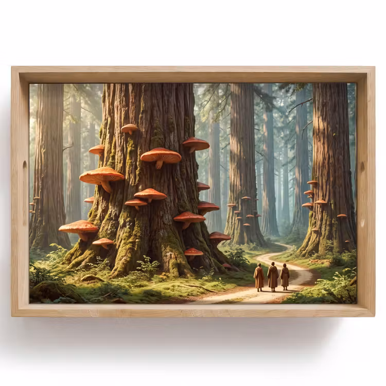Tablett - Wald – Bäume – Natur - Bos - Bomen - Natuur Dienblad Rechthoek middel