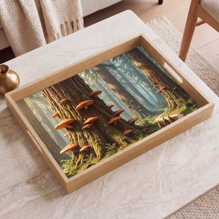 Tablett - Wald – Bäume – Natur - Bos - Bomen - Natuur Dienblad Rechthoek middel