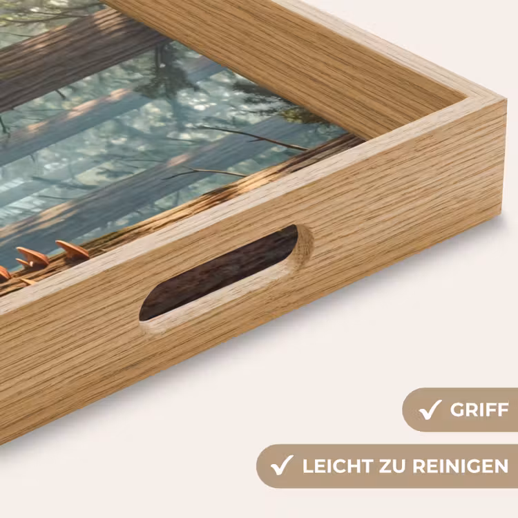 Tablett - Wald – Bäume – Natur - Bos - Bomen - Natuur Dienblad Rechthoek middel