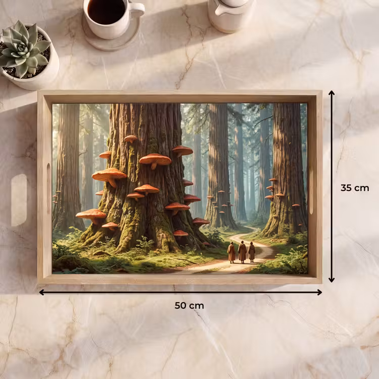 Tablett - Wald – Bäume – Natur - Bos - Bomen - Natuur Dienblad Rechthoek middel