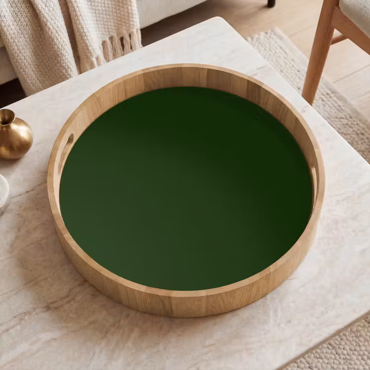 Forest - Green - Groen Dienblad Rond middel 914 -sfeer1