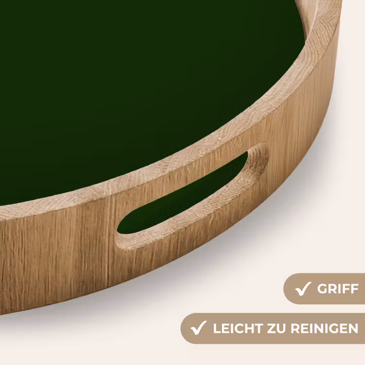 Forest - Green - Groen Dienblad Rond middel 914 -USP_HandgreepDE