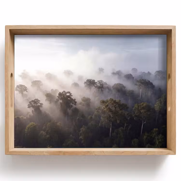 Bos - Mist - Natuur - Groen Dienblad Rechthoek middel -z3d_shopping