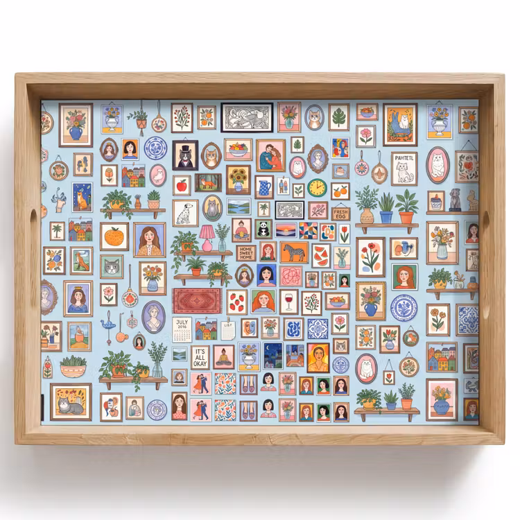 Wanddecoratie - Collectie - Huis - Illustratief - Kleurrijk Dienblad Rechthoek middel -z3d_shopping