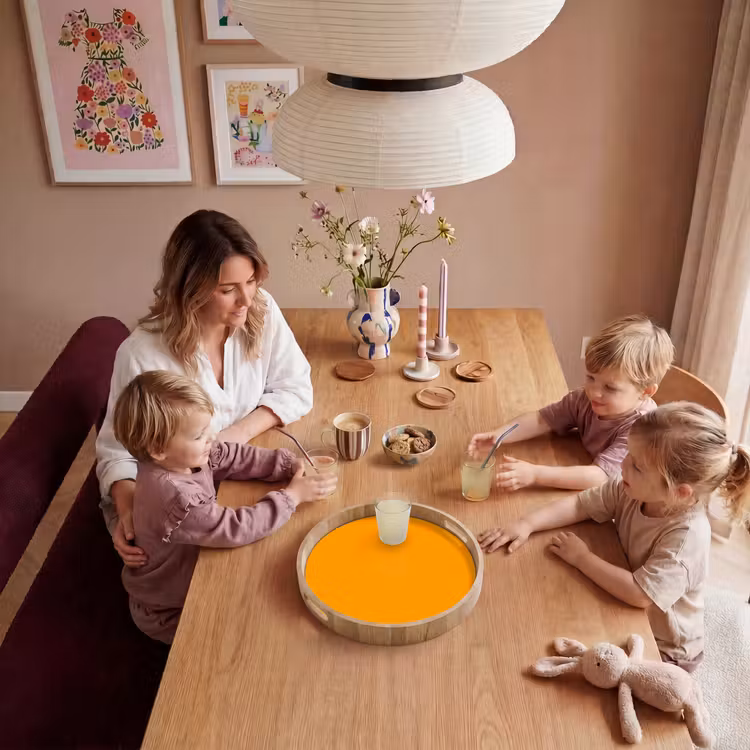 Warm - Ochre - Oranje Dienblad Rond middel 914 -sfeer4