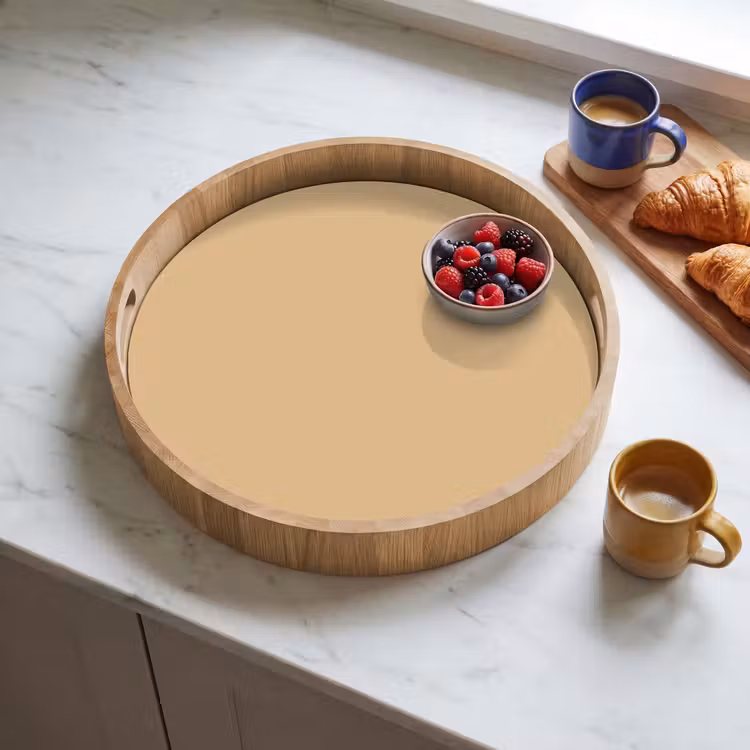 Warm - Sand - Nude Dienblad Rond middel 914 -sfeer2