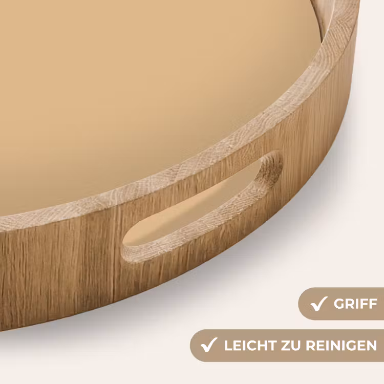 Warm - Sand - Nude Dienblad Rond middel 914 -USP_HandgreepDE