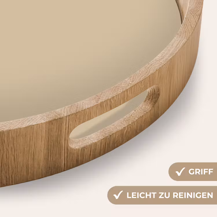 Warm - Sand - Nude Dienblad Rond middel 914 -USP_HandgreepDE