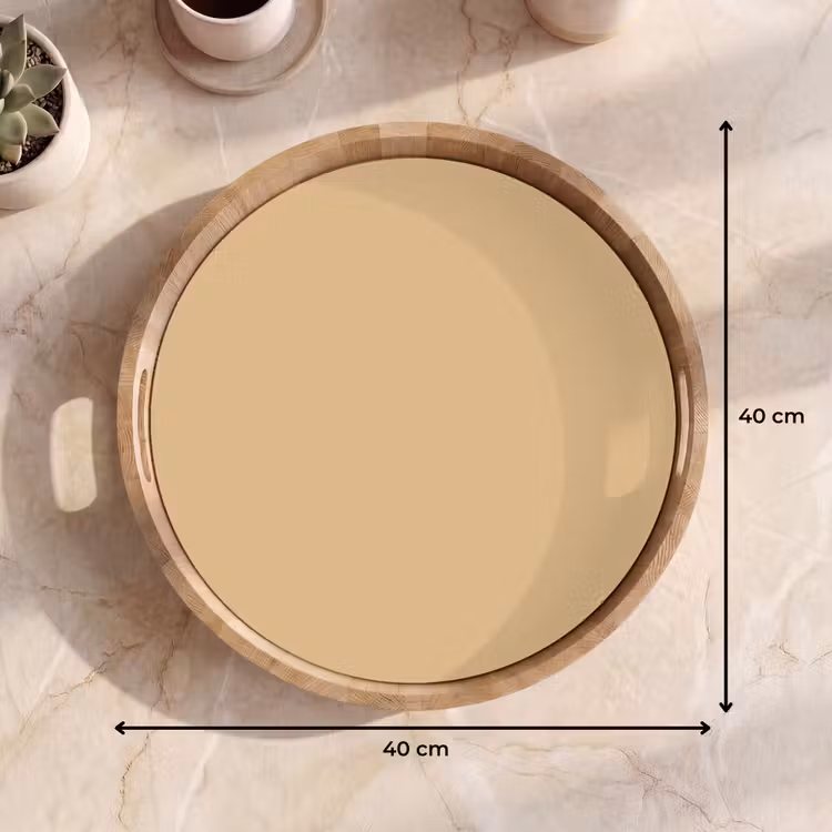 Warm - Sand - Nude Dienblad Rond middel 914 -USP_Formaat
