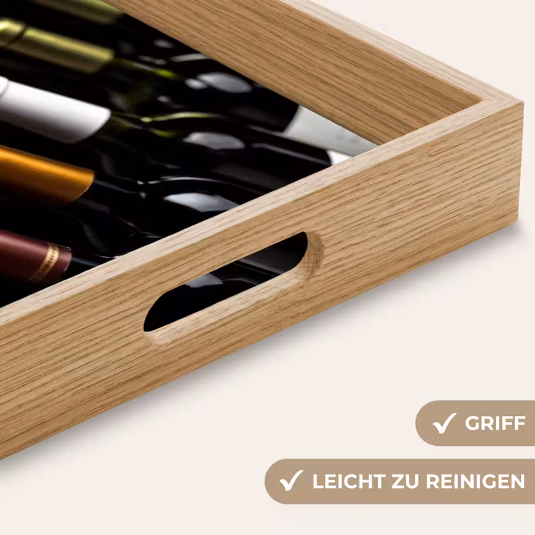 Wijn - Flessen - Variatie - Smaken Dienblad Rechthoek middel -USP_HandgreepDE