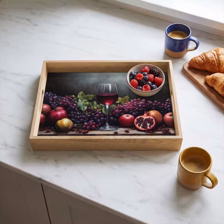 Wijn - Fruit - Stilleven Dienblad Rechthoek middel -sfeer2