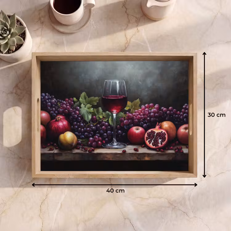 Wijn - Fruit - Stilleven Dienblad Rechthoek middel -USP_Formaat