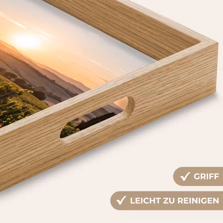 Wijngaard - Zonsondergang - Landschap Dienblad Rechthoek middel -USP_HandgreepDE