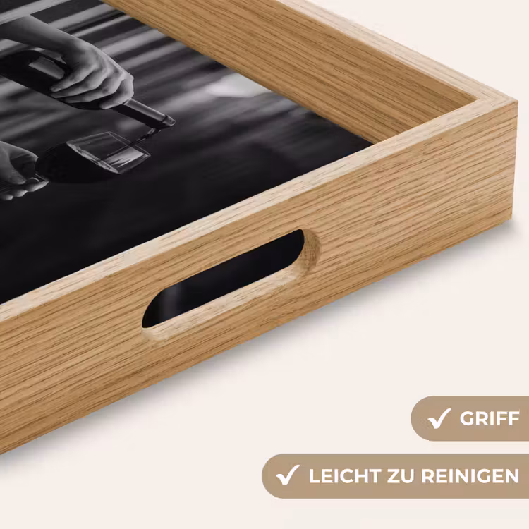 Wijnfles - Glas - Handen - Raam Dienblad Rechthoek middel -USP_HandgreepDE