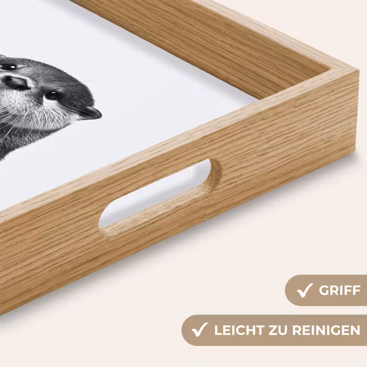 Wijnfles - Otter - Zwart Dienblad Rechthoek middel -USP_HandgreepDE