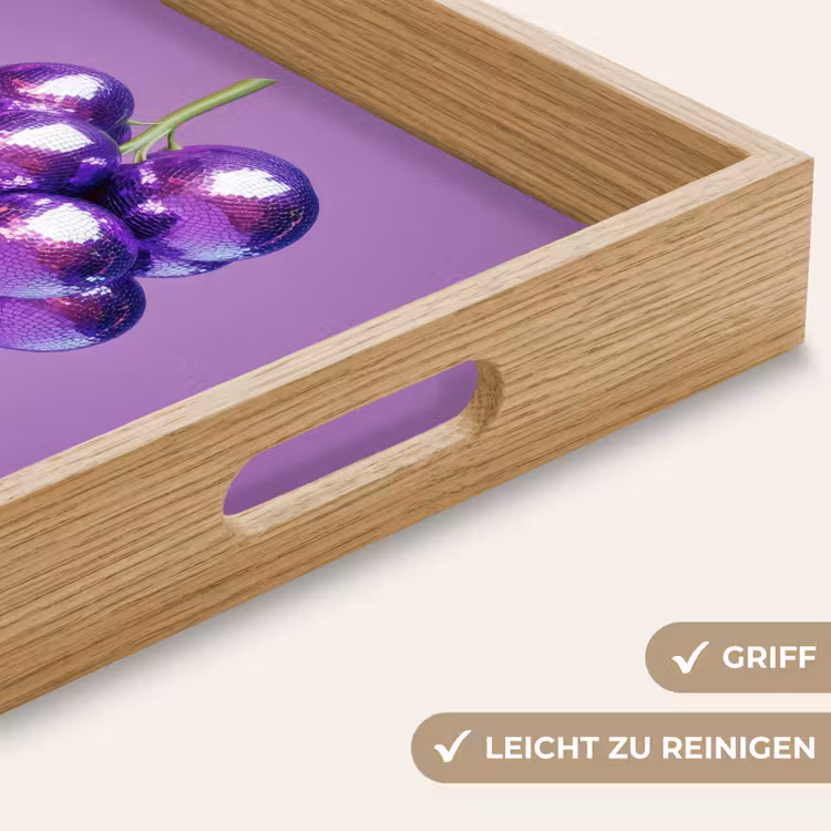 Druif - Disco - Glitter - Paars Dienblad Rechthoek middel -USP_HandgreepDE