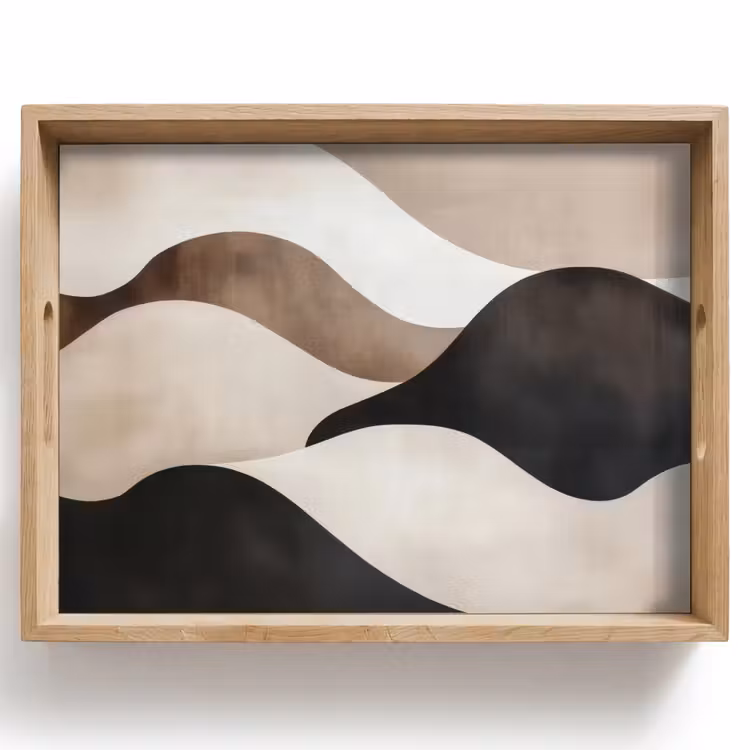 Golven - Abstract - Beige Dienblad Rechthoek middel -z3d_shopping