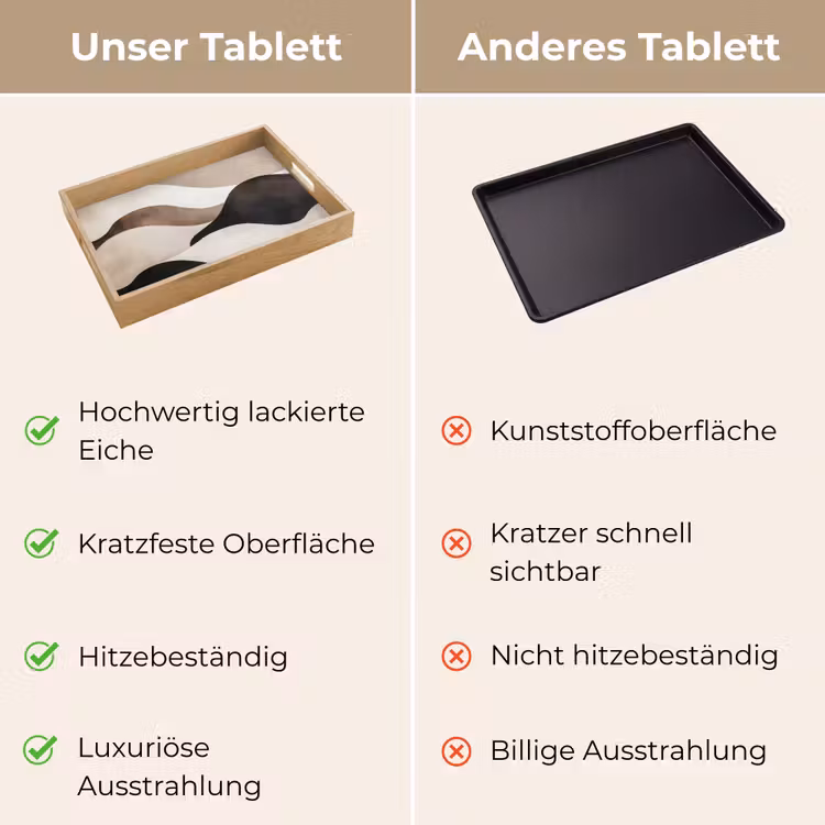 Golven - Abstract - Beige Dienblad Rechthoek middel -USP_VergelijkingDE