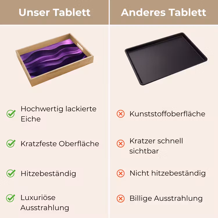 Golven - Abstract - Paars Dienblad Rechthoek middel -USP_VergelijkingDE