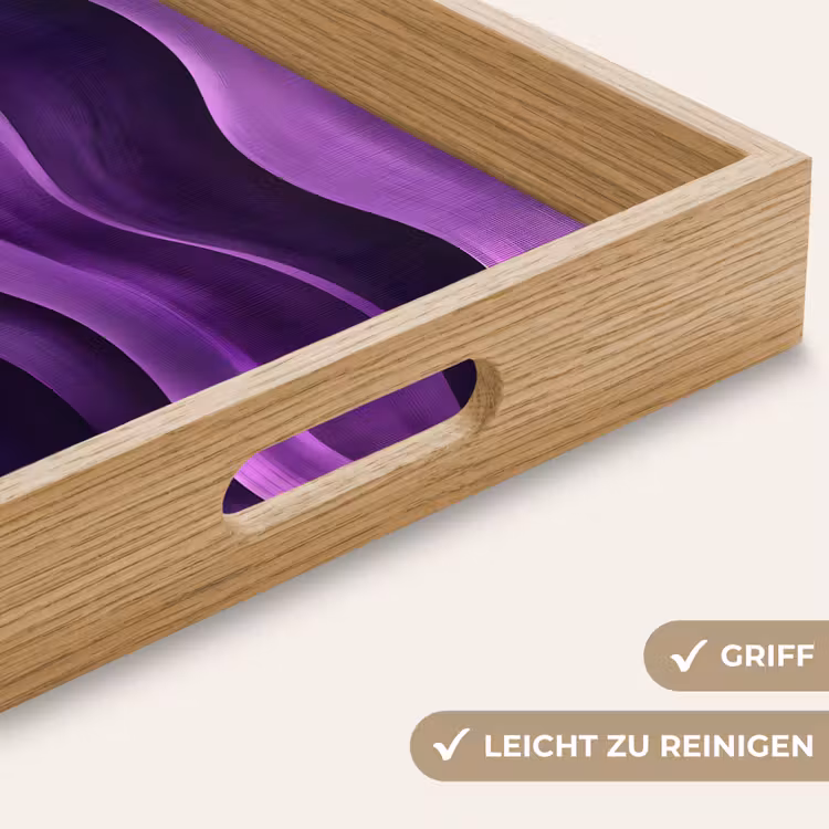 Golven - Abstract - Paars Dienblad Rechthoek middel -USP_HandgreepDE