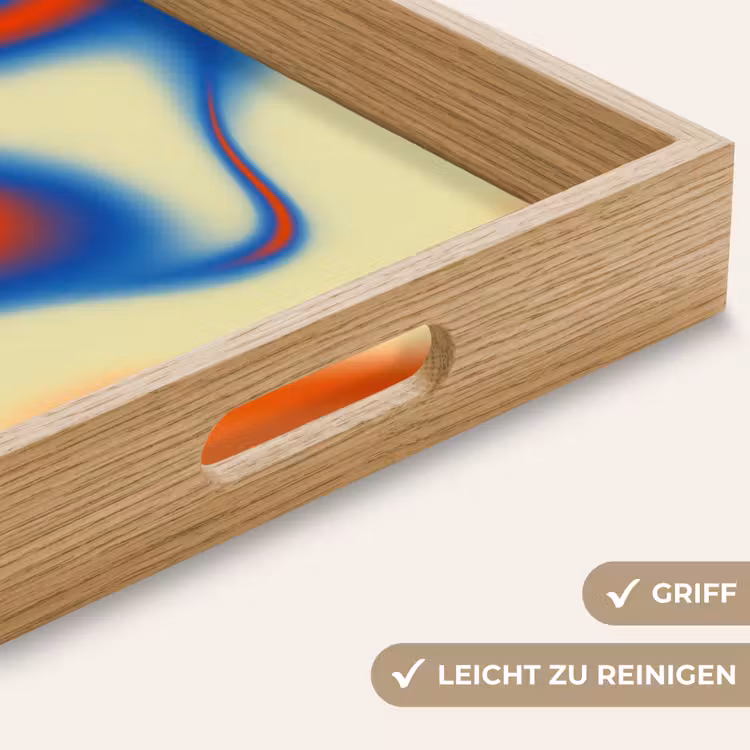 Golven - Kleurrijk - Abstract Dienblad Rechthoek middel -USP_HandgreepDE