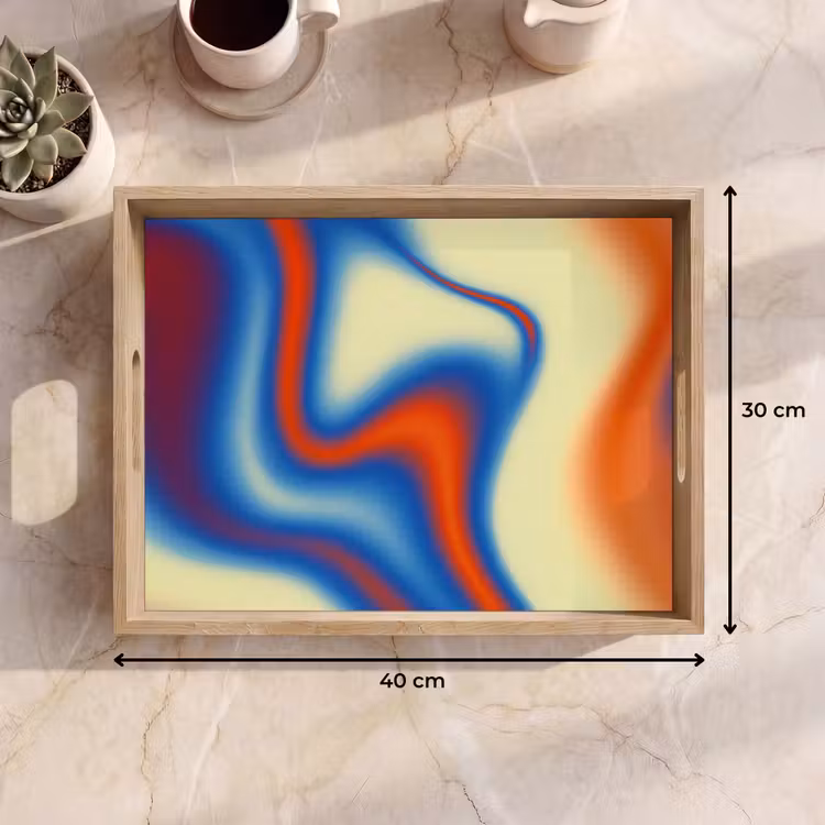 Golven - Kleurrijk - Abstract Dienblad Rechthoek middel -USP_Formaat