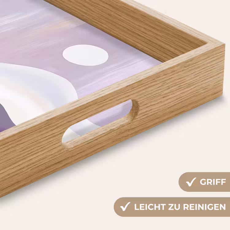Golven - Heuvels - Abstract - Paars Dienblad Rechthoek middel -USP_HandgreepDE
