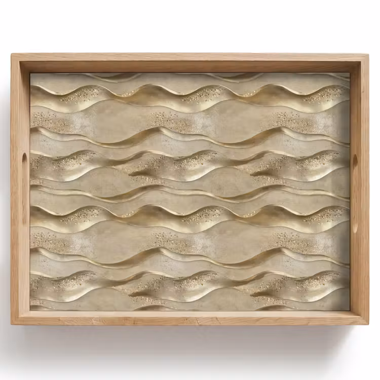 Golven - Patroon - Goud Dienblad Rechthoek middel 911 -z3d_shopping