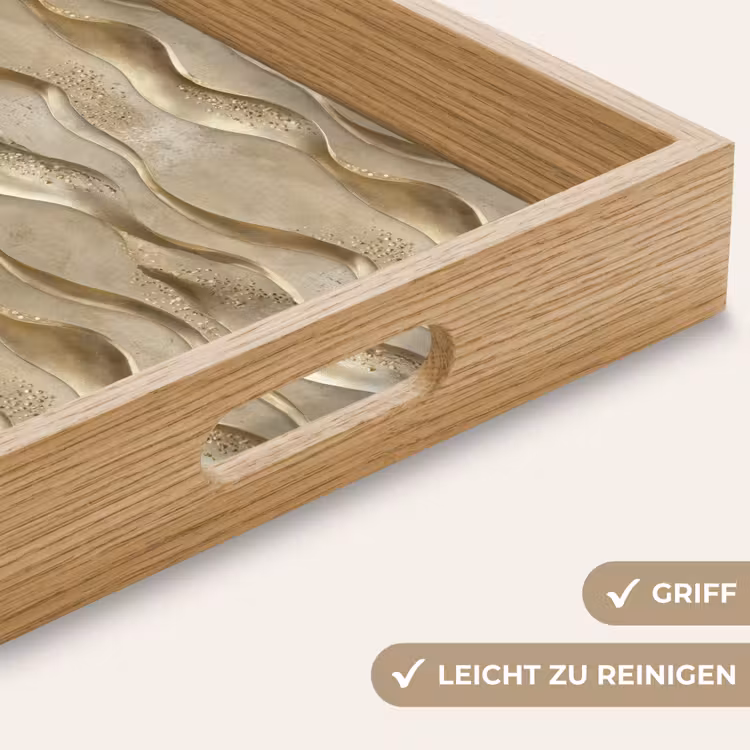 Golven - Patroon - Goud Dienblad Rechthoek middel 911 -USP_HandgreepDE