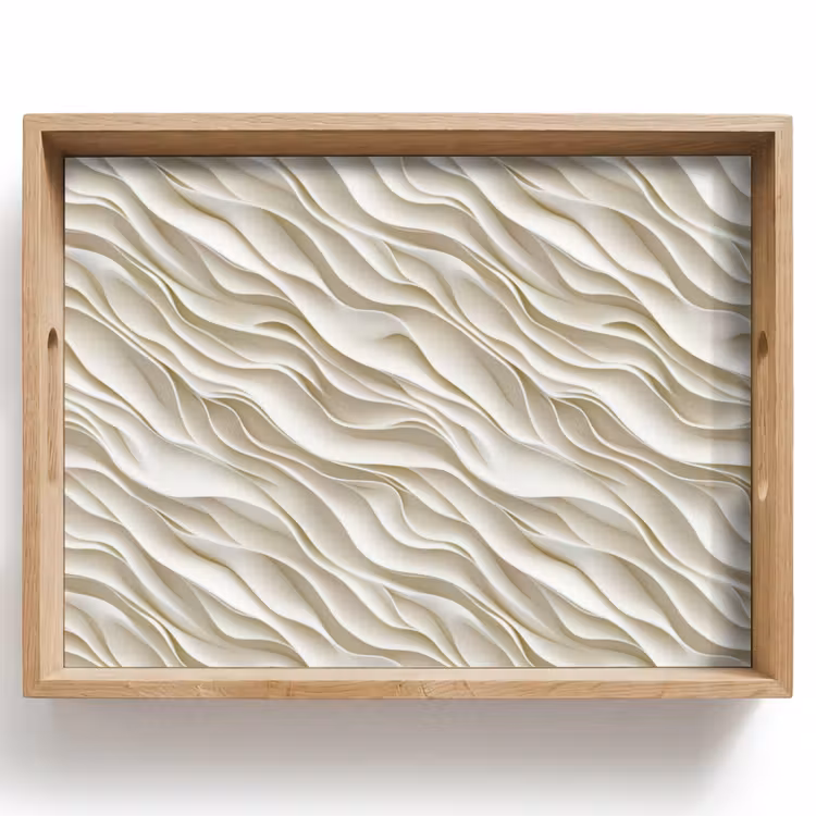 Golven - Wit - Minimalistisch Dienblad Rechthoek middel 911 -z3d_shopping