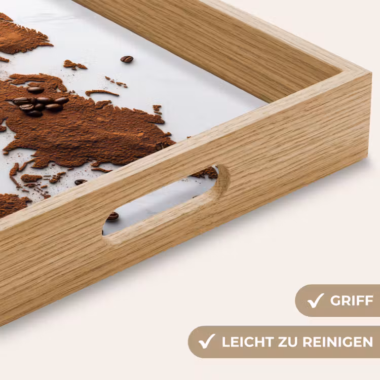 Wereldkaart - Koffie - Marmer Dienblad Rechthoek middel -USP_HandgreepDE