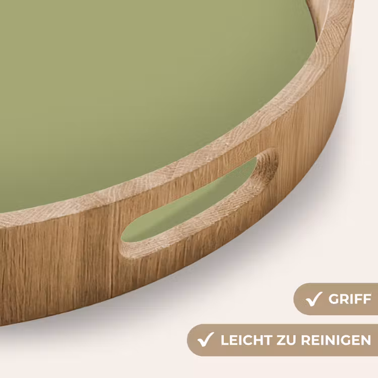 Whispering - Sage - Groen Dienblad Rond middel 914 -USP_HandgreepDE