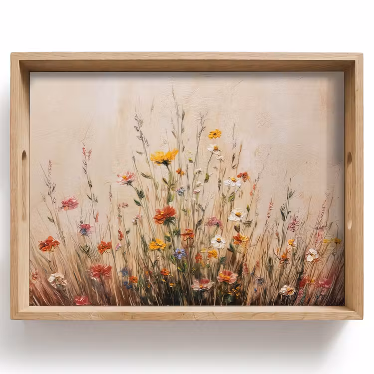 Wilde bloemen - Penseelstreken - Rustgevend Dienblad Rechthoek middel -z3d_shopping