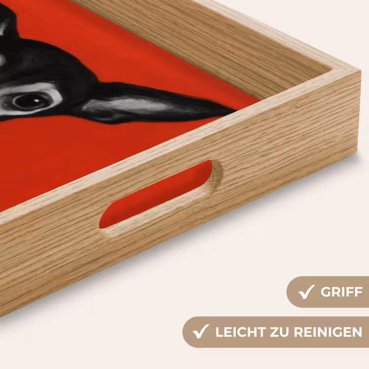 Windhond - Minimalistisch - Rood Dienblad Rechthoek middel -USP_HandgreepDE