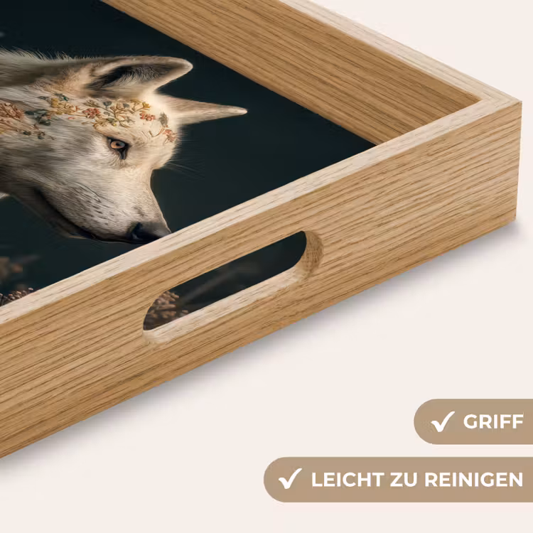 Wolf - Bloemen - Natuur Dienblad Rechthoek middel -USP_HandgreepDE