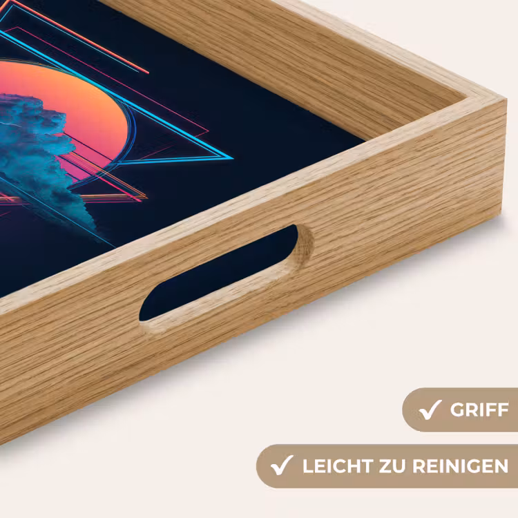 Wolk - Bliksemschicht - Driehoeken - Lijnen Dienblad Rechthoek middel -USP_HandgreepDE