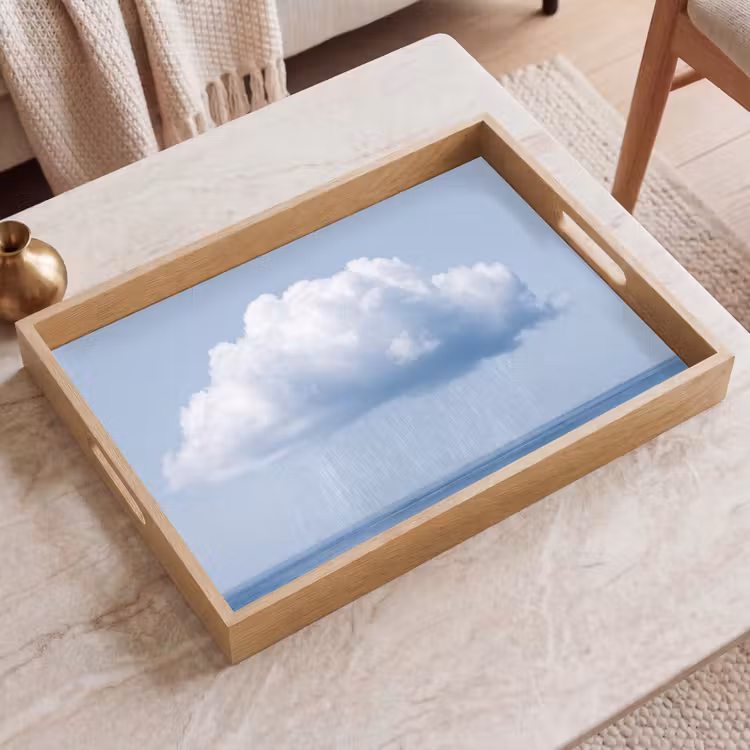 Tablett - Wolke – Regen – Natur - Wolk - Regen - Natuur Dienblad Rechthoek middel