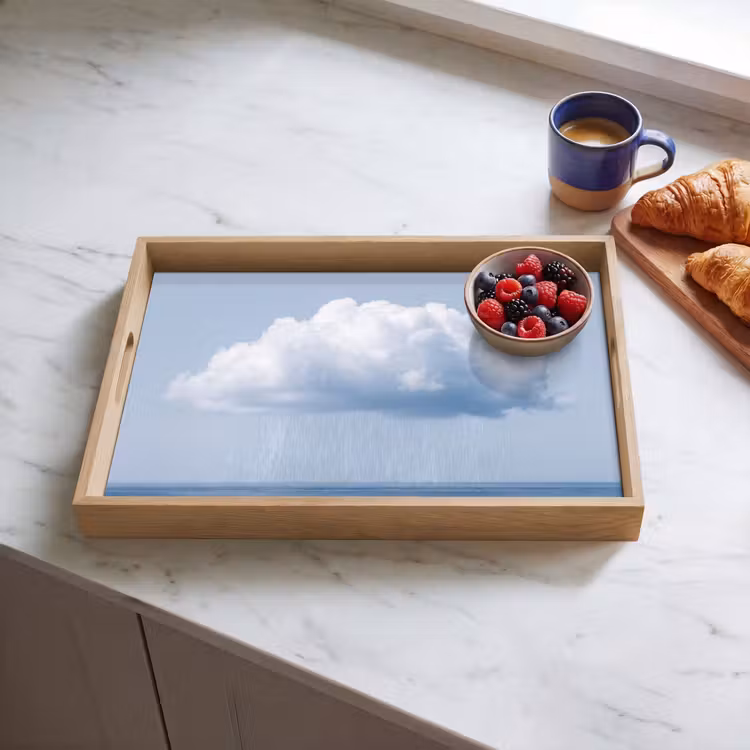 Tablett - Wolke – Regen – Natur - Wolk - Regen - Natuur Dienblad Rechthoek middel