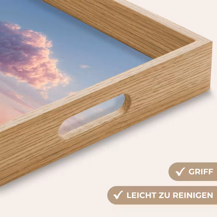 Wolk - Schommel - Kleurrijke lucht Dienblad Rechthoek middel -USP_HandgreepDE