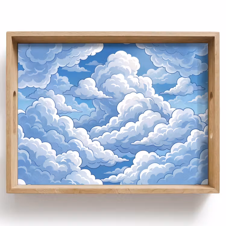 Wolken - Hemel - Abstract - Wit Dienblad Rechthoek middel -z3d_shopping