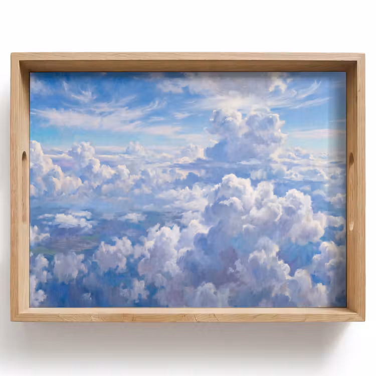 Wolken - Lucht - Natuur - Abstract - Blauw Dienblad Rechthoek middel -z3d_shopping
